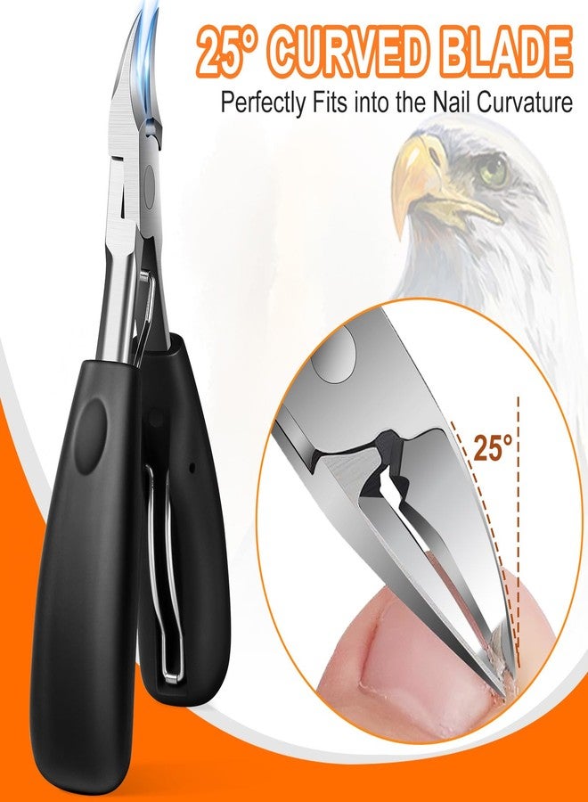 درمود مقص أظافر القدم للأظافر السميكة لكبار السن، مقص أظافر مريح برأس مائل للرجال مع ماسك، مقص أظافر قدم كبير شديد التحمل بفتحة فك واسعة للأظافر الغائرة السميكة - Image 5